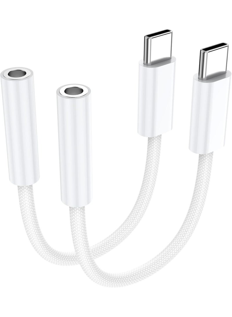 ChenDa USB Type-C to 3.5mm Headphone Jack Adapter, Compatible with iPhone 16/15 Series, Samsung Galaxy S25/S24 Series and Most Type-C Devices (White) - Image 1